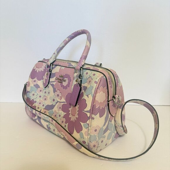 coach Rowan Satchel Bag With Floral Print cbg82 - Picture 2 of 7